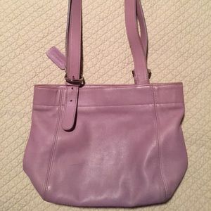Lavender Coach leather tote